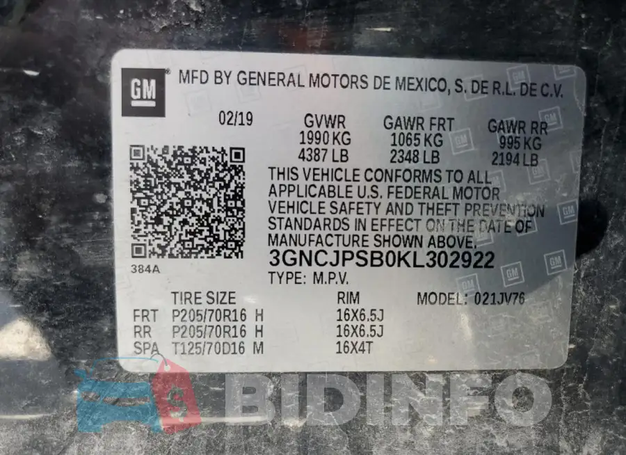 3GNCJPSB0KL302922 Photo# 13