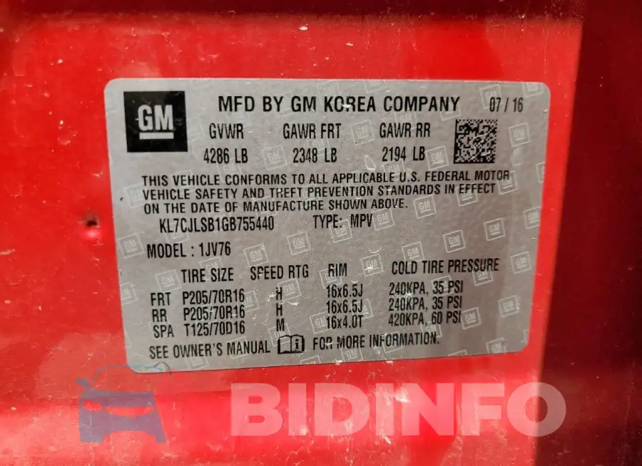 KL7CJLSB1GB755440 Photo# 12