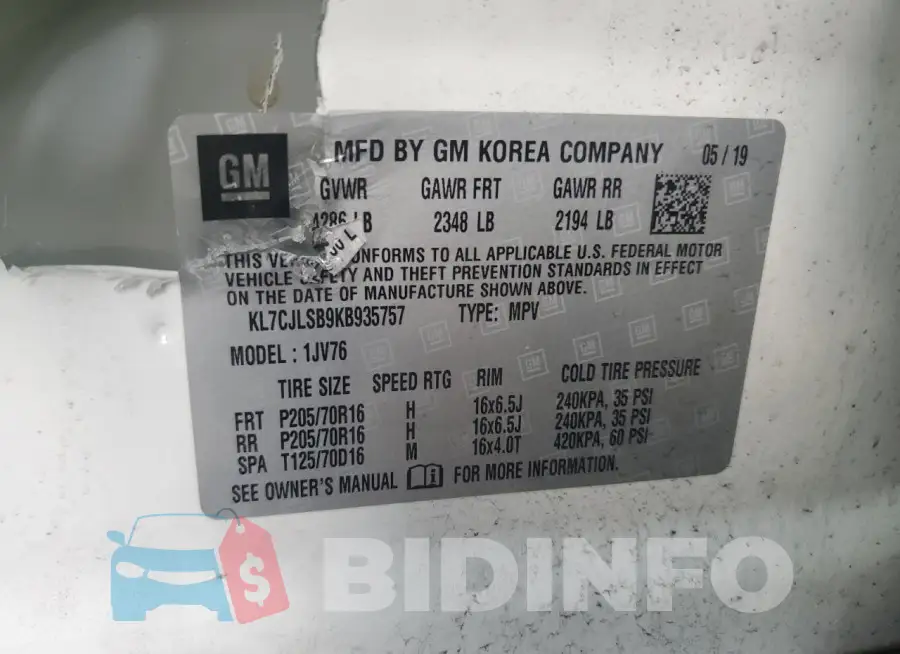KL7CJLSB9KB935757 Photo# 13