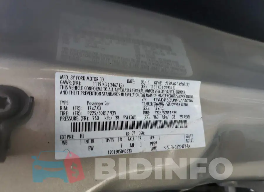 1FADP5CU9FL115704 Photo# 12