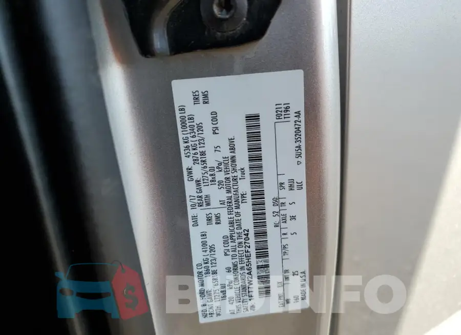 1FT7W2A65HEF27042 Photo# 12
