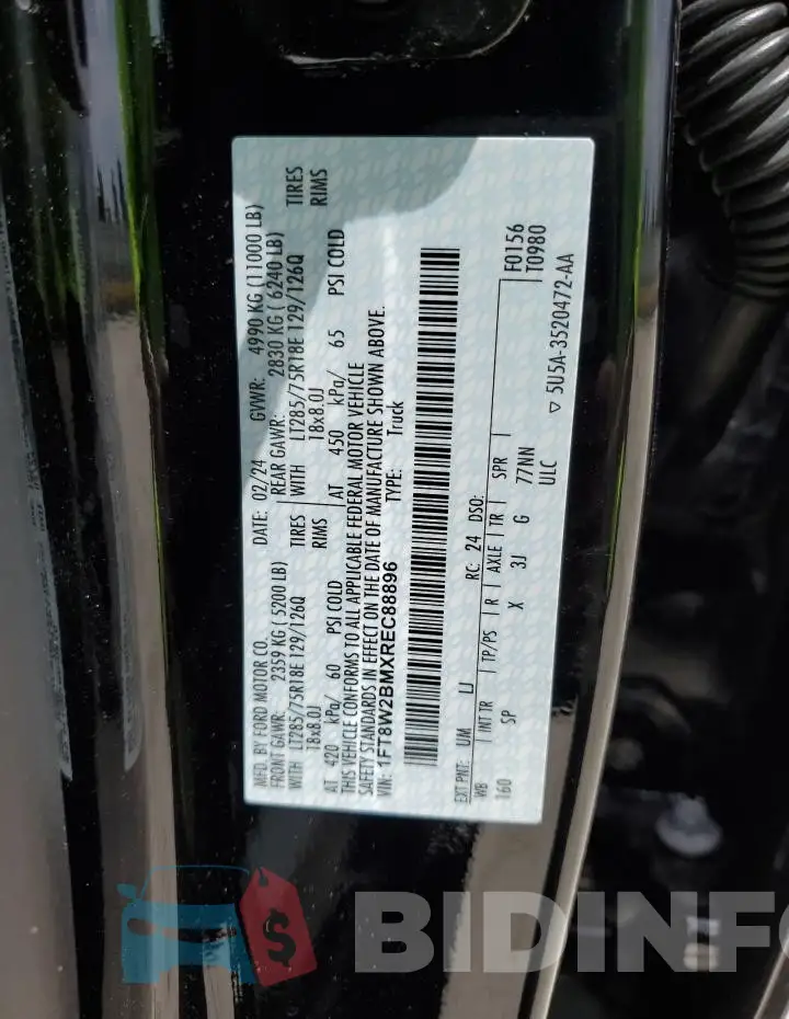 1FT8W2BMXREC88896 Photo# 12