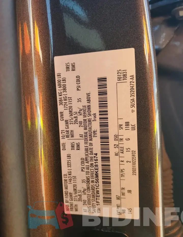 1FTEW1C56MKE81674 Photo# 12