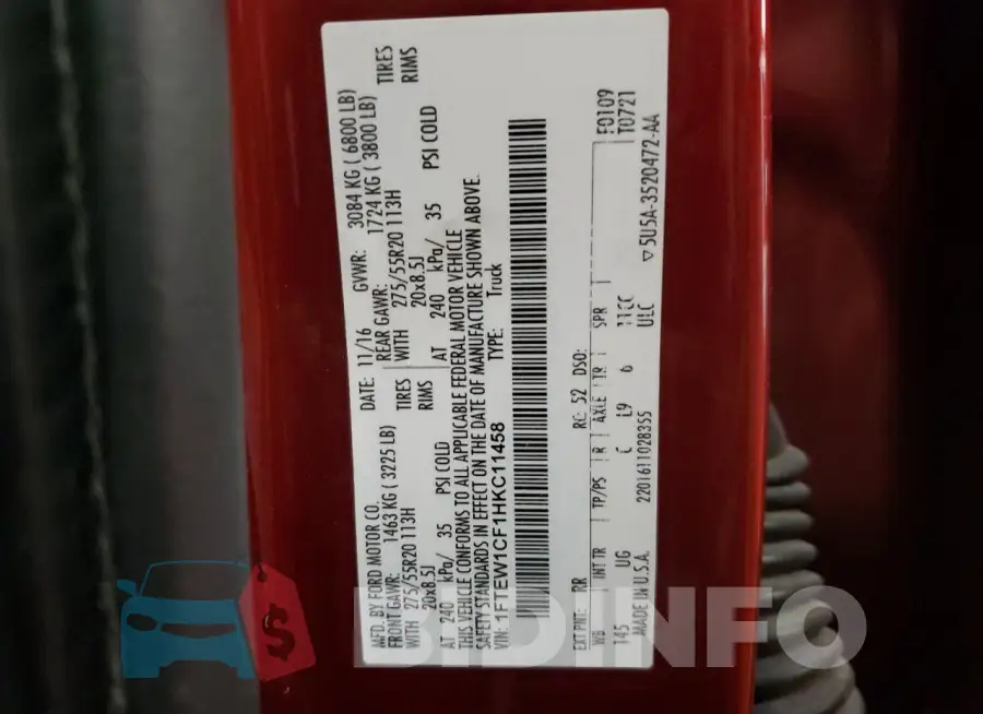 1FTEW1CF1HKC11458 Photo# 13