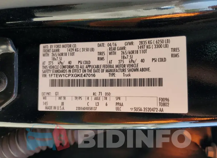 1FTEW1CPXGKE47016 Photo# 12