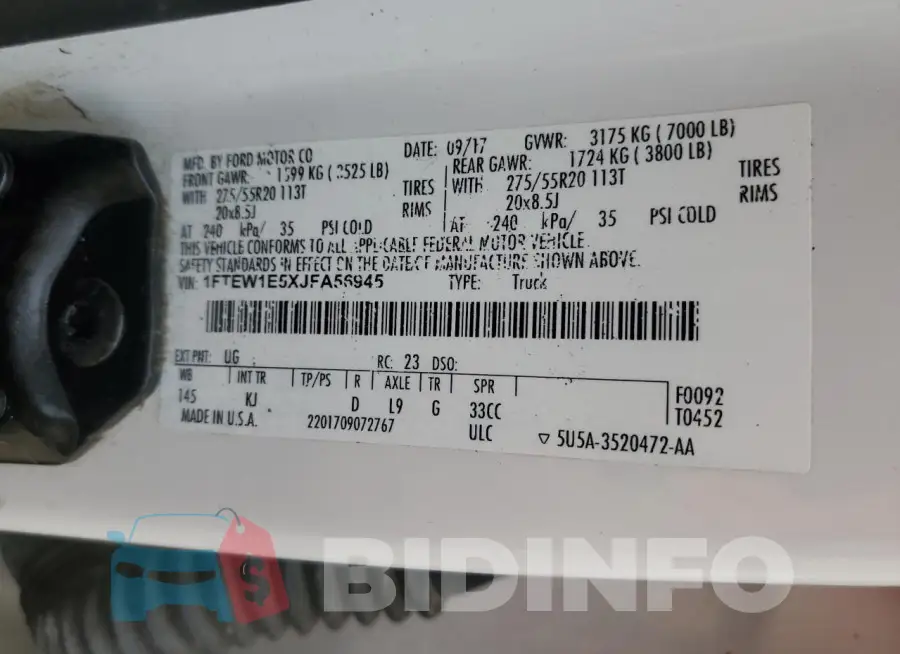 1FTEW1E5XJFA56945 Photo# 13