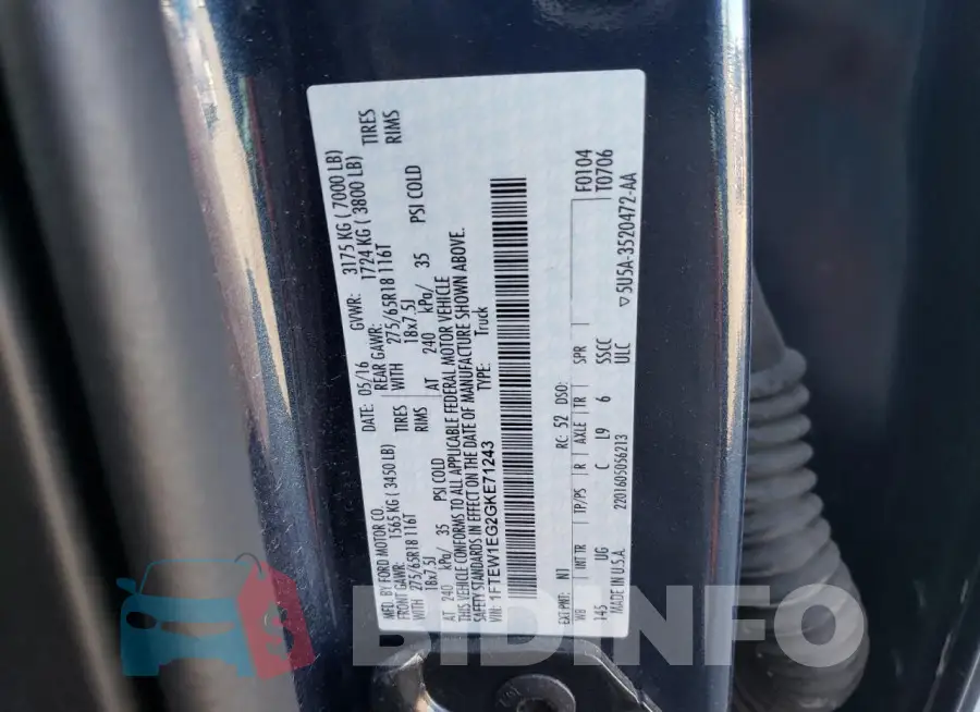 1FTEW1EG2GKE71243 Photo# 13