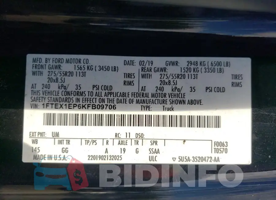 1FTEX1EP6KFB09706 Photo# 12