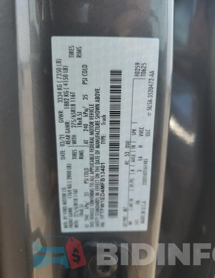 1FTFW1ED4MFB13401 Photo# 12