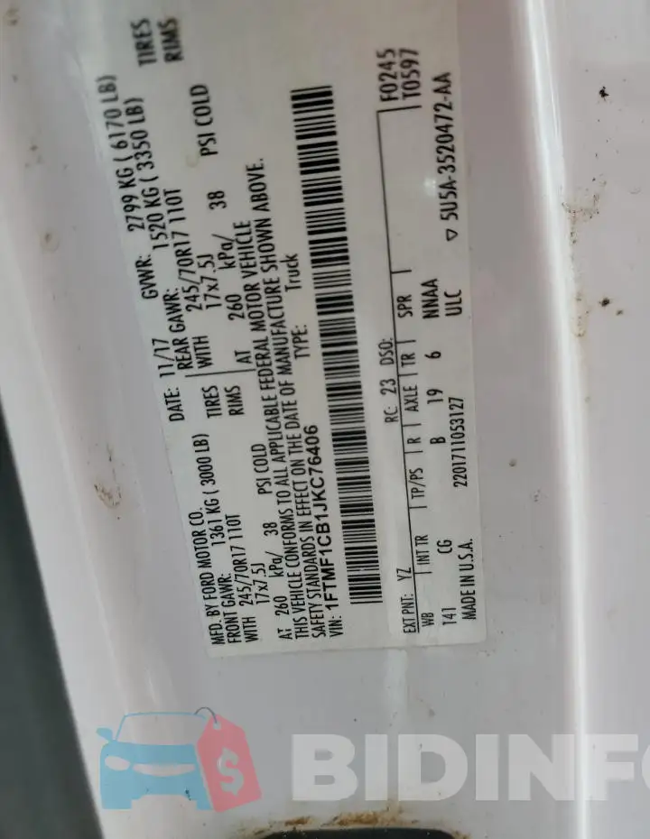 1FTMF1CB1JKC76406 Photo# 12