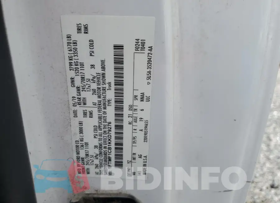 1FTMF1CB1KKD79276 Photo# 12
