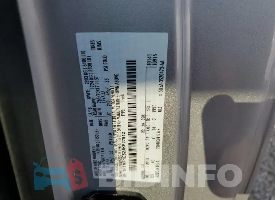 1FTMF1E52JKF27912 Photo# 12
