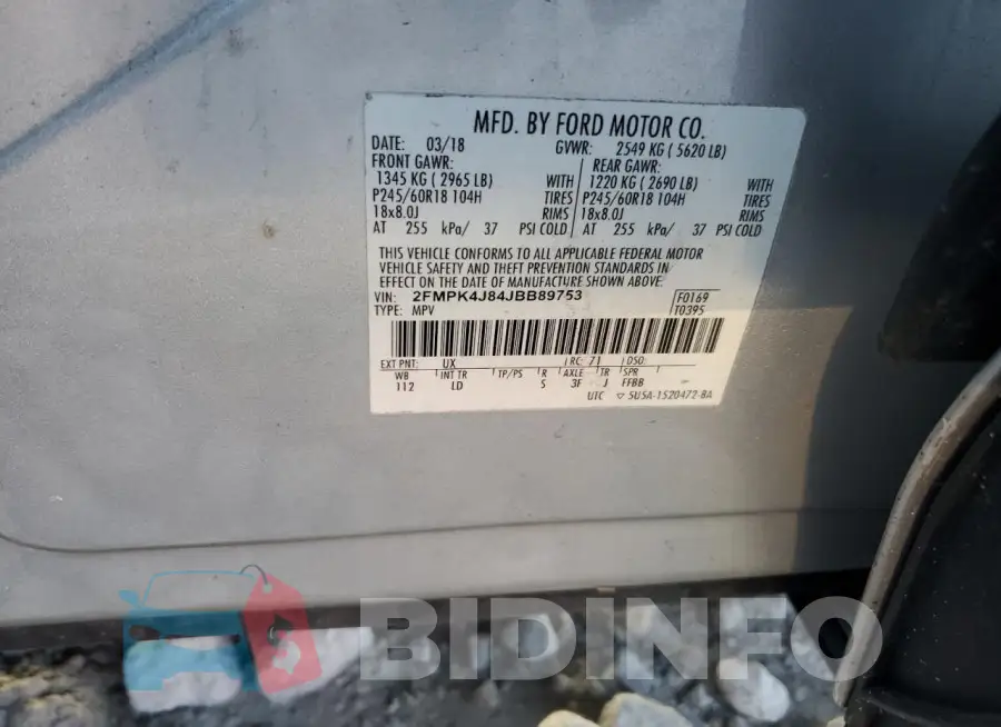 2FMPK4J84JBB89753 Photo# 13