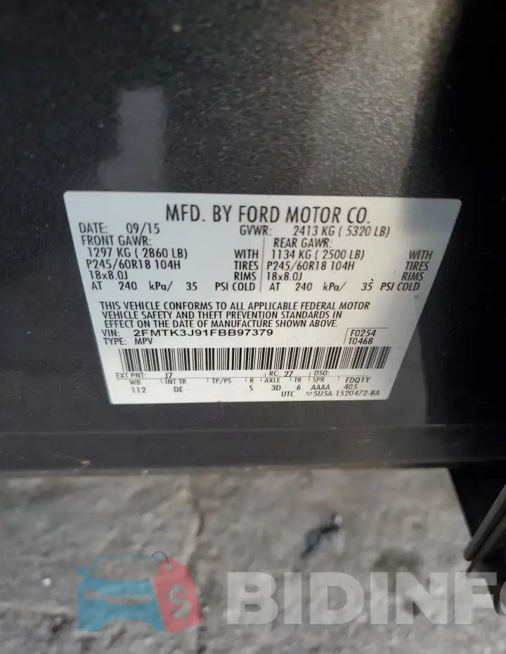 2FMTK3J91FBB97379 Photo# 13