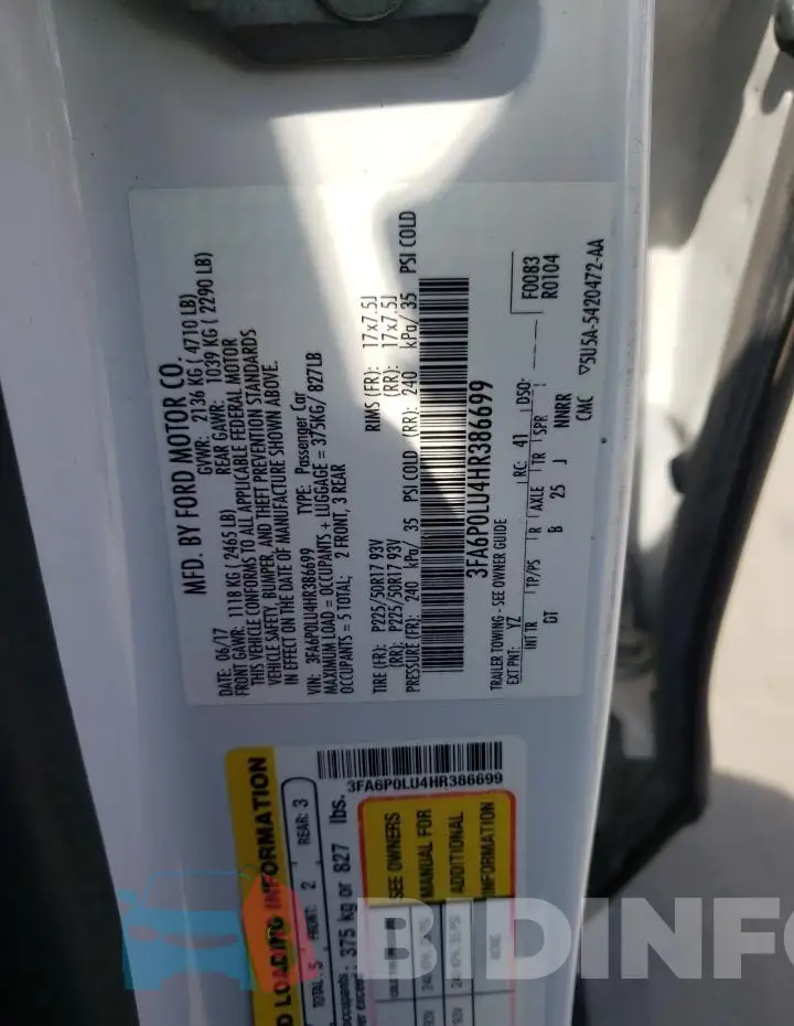 3FA6P0LU4HR386699 Photo# 12