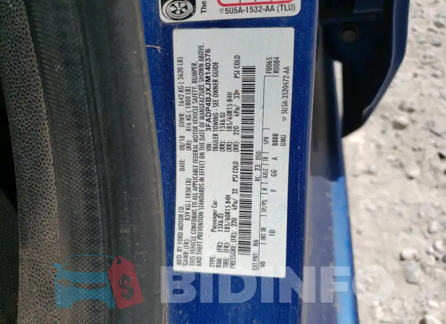 3FADP4BJXJM140376 Photo# 12