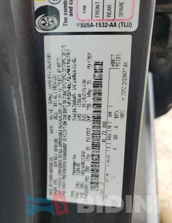 3FADP4EJ2JM110767 Photo# 12