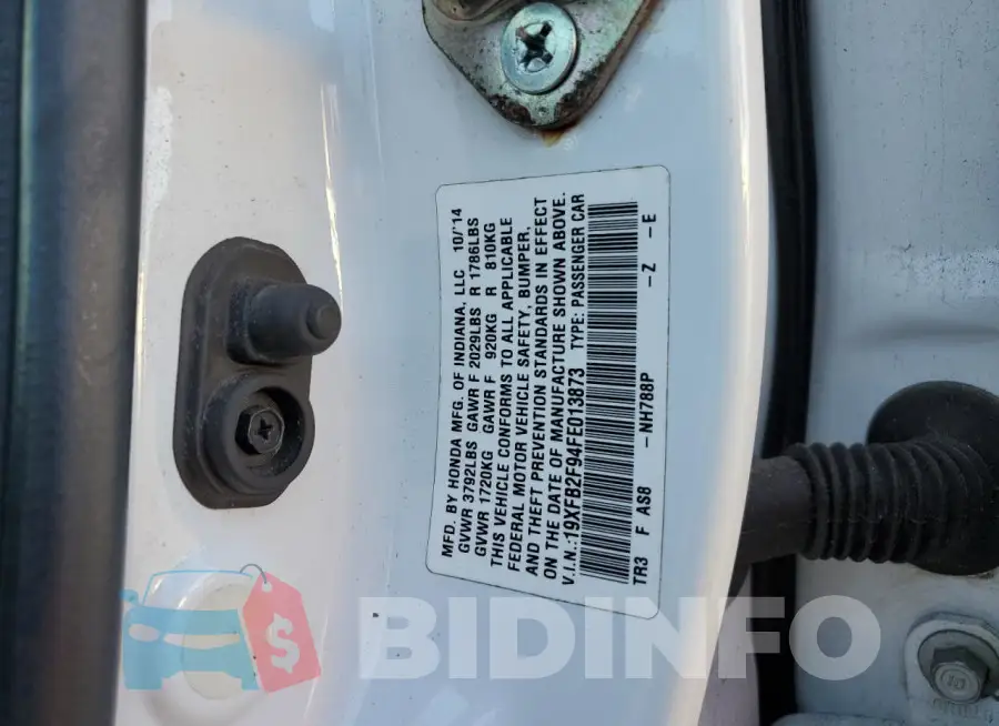 19XFB2F94FE013873 Photo# 13