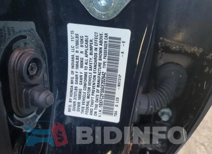 19XFC2F55GE202642 Photo# 13