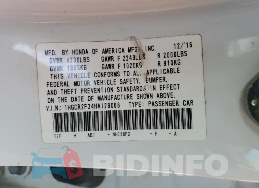1HGCR2F34HA128068 Photo# 13