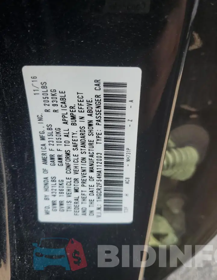 1HGCR2F54HA112003 Photo# 12