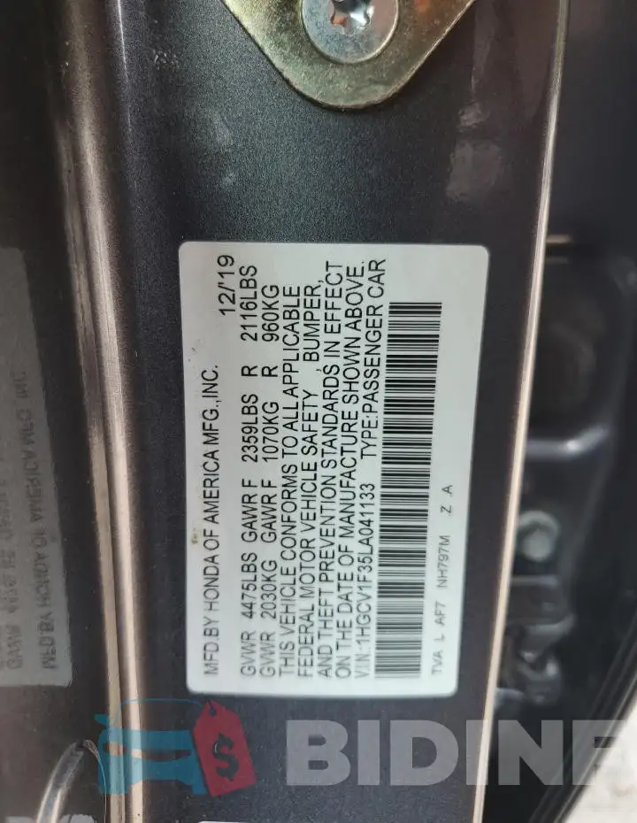 1HGCV1F35LA041133 Photo# 12