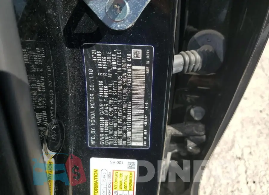 JHMFE1F7XNX002065 Photo# 12