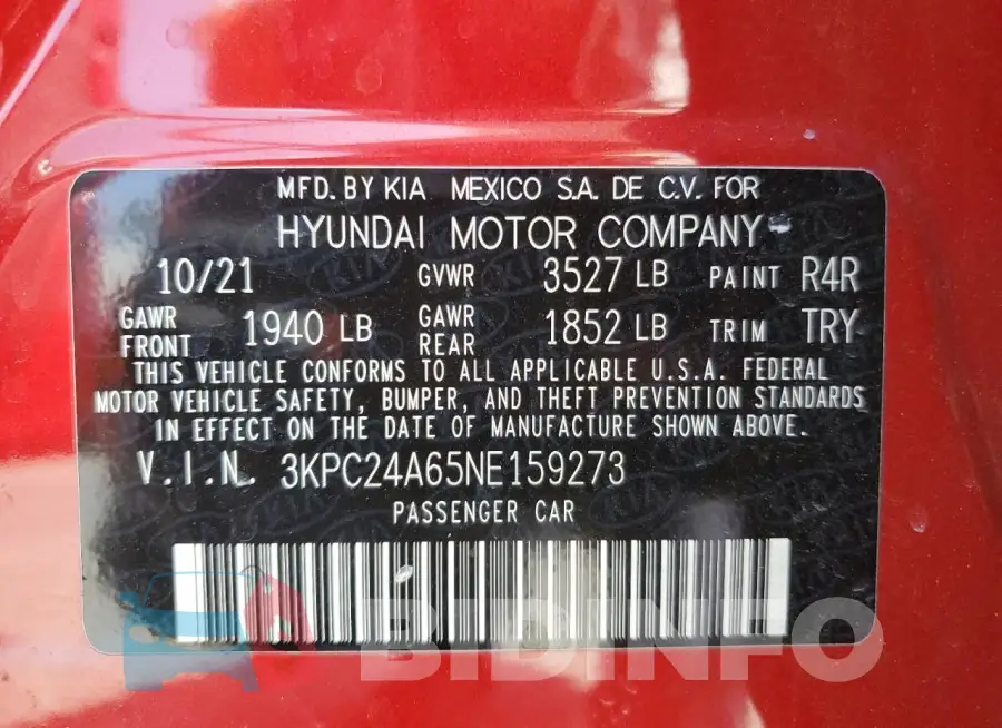 3KPC24A65NE159273 Photo# 12