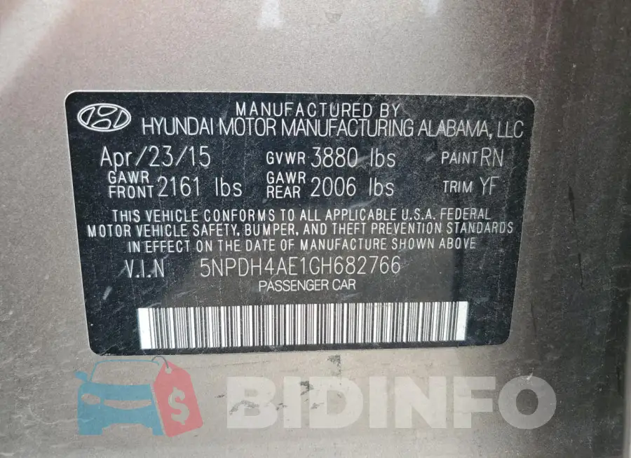 5NPDH4AE1GH682766 Photo# 13