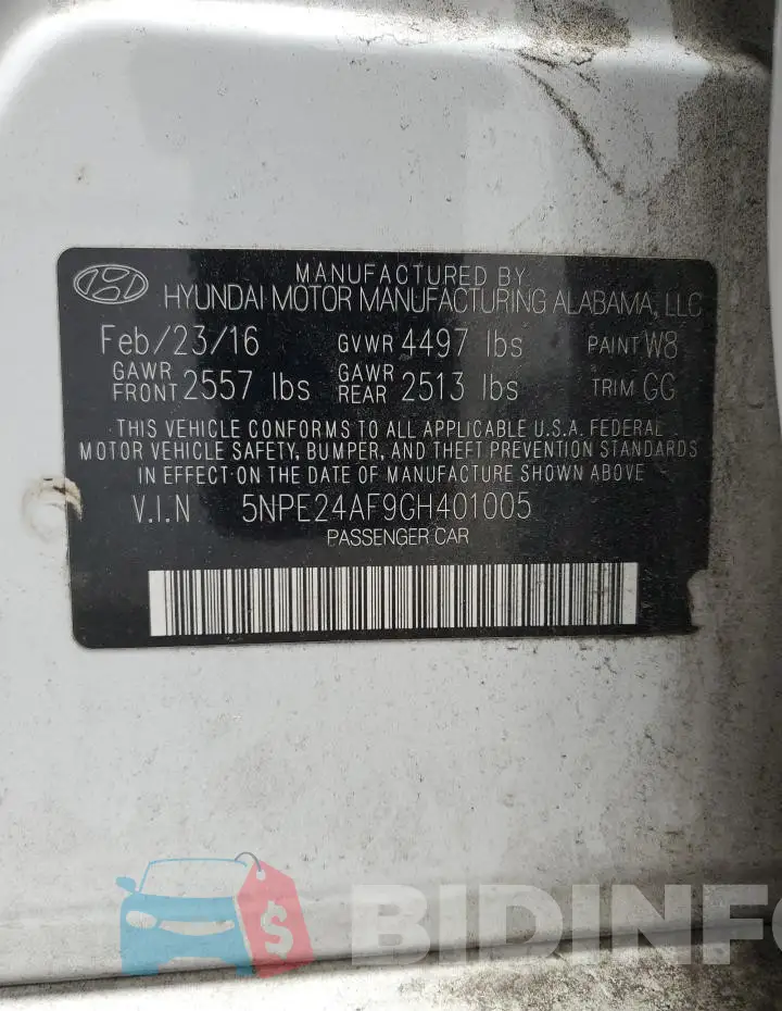 5NPE24AF9GH401005 Photo# 12