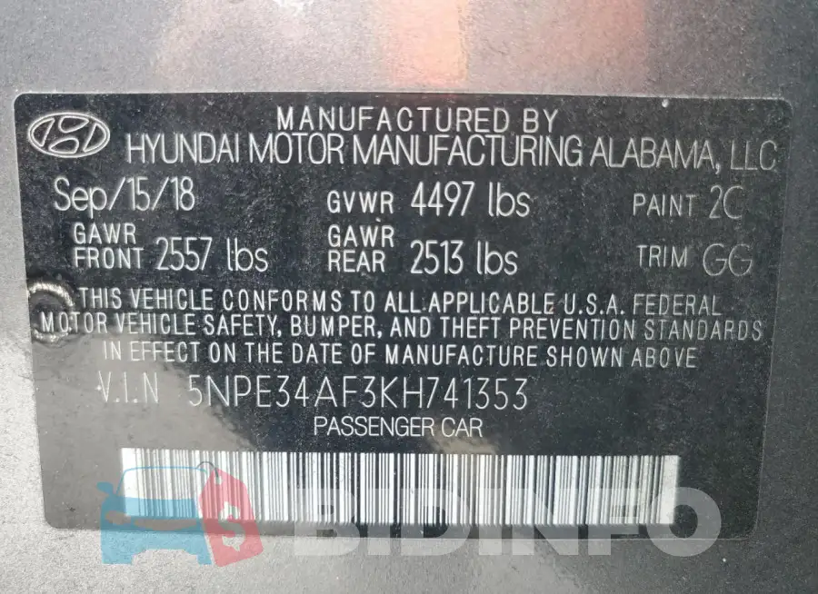 5NPE34AF3KH741353 Photo# 12