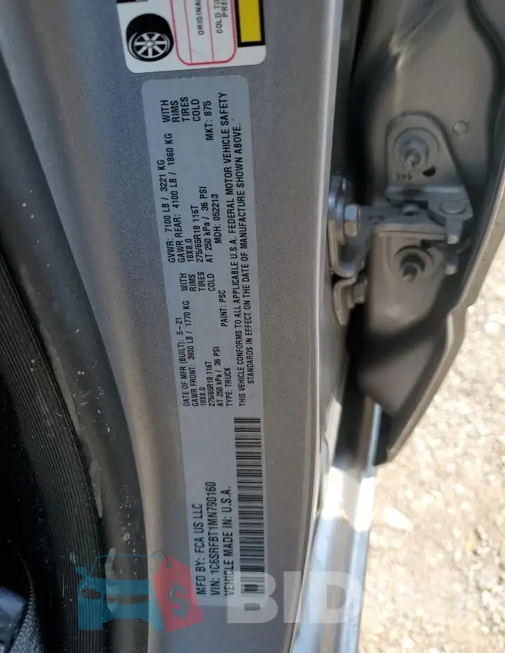 1C6SRFBT1MN790160 Photo# 12
