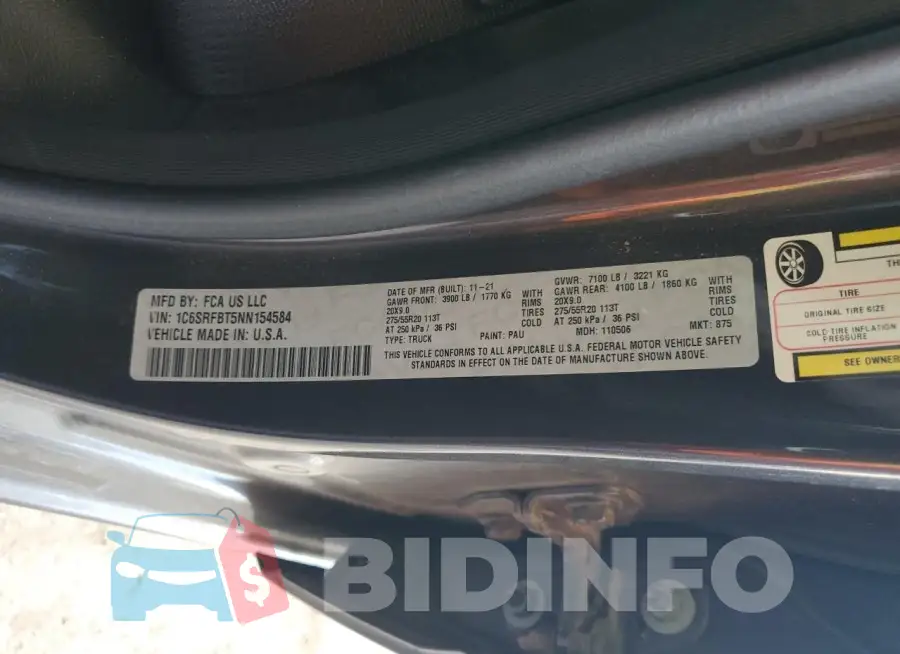 1C6SRFBT5NN154584 Photo# 12