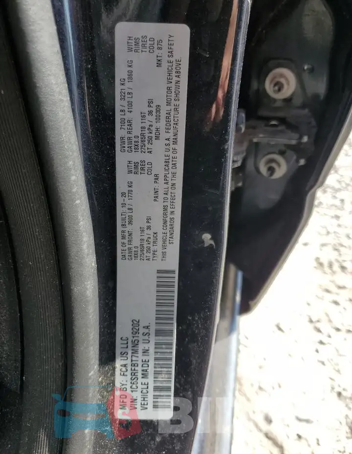 1C6SRFBT7MN519202 Photo# 12