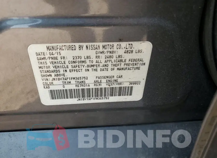 JN1BV7AP1FM345752 Photo# 13