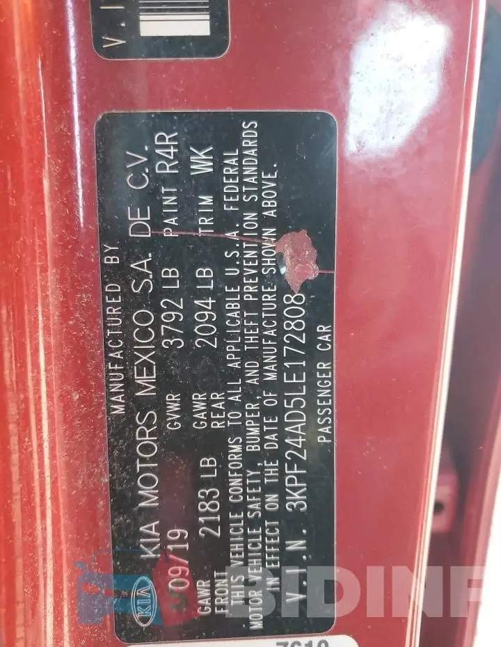3KPF24AD5LE172808 Photo# 12