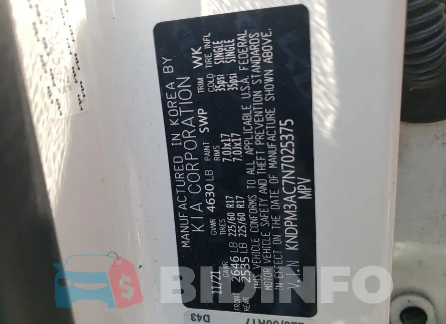 KNDPM3AC7N7025375 Photo# 13