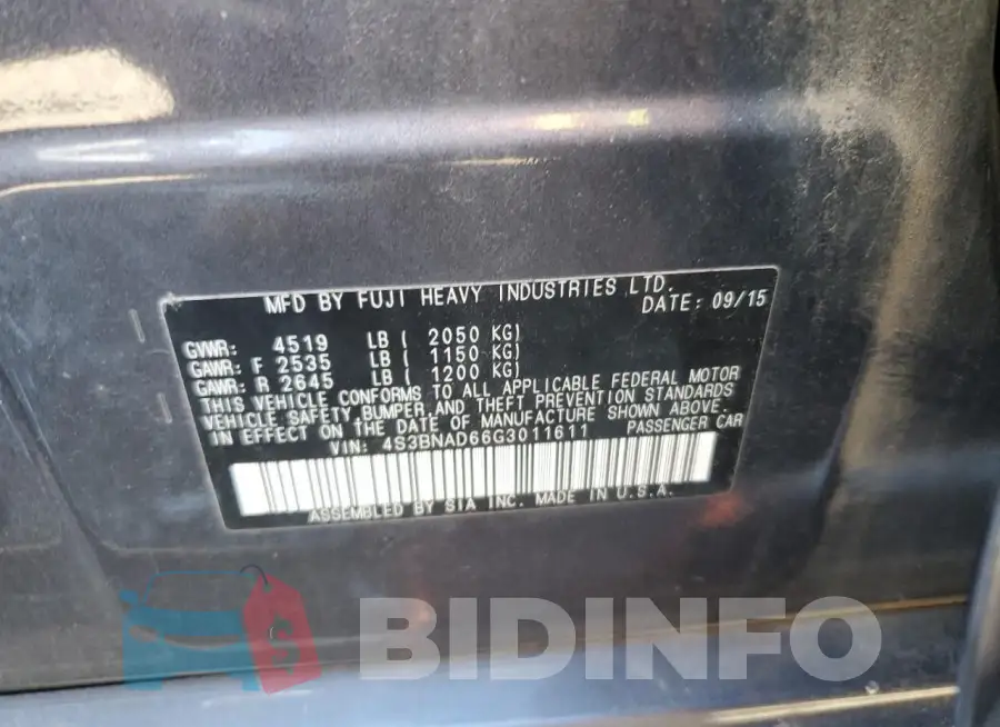 4S3BNAD66G3011611 Photo# 12