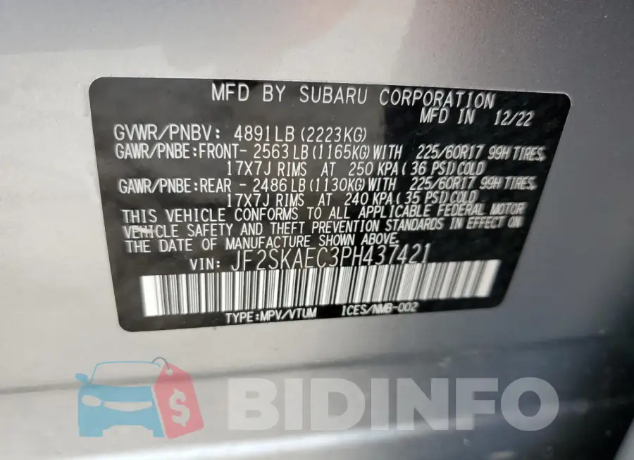 JF2SKAEC3PH437421 Photo# 13
