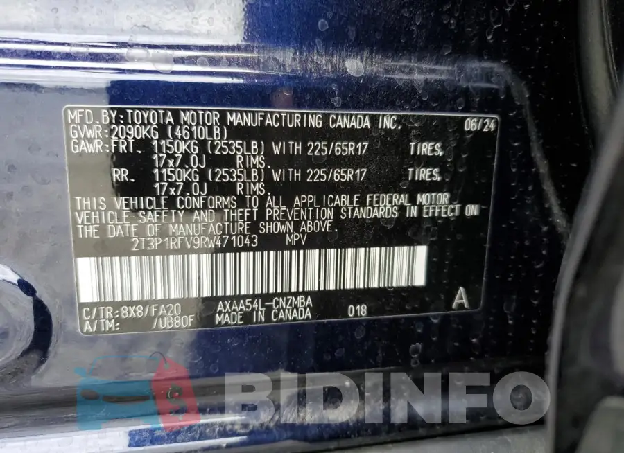 2T3P1RFV9RW471043 Photo# 14