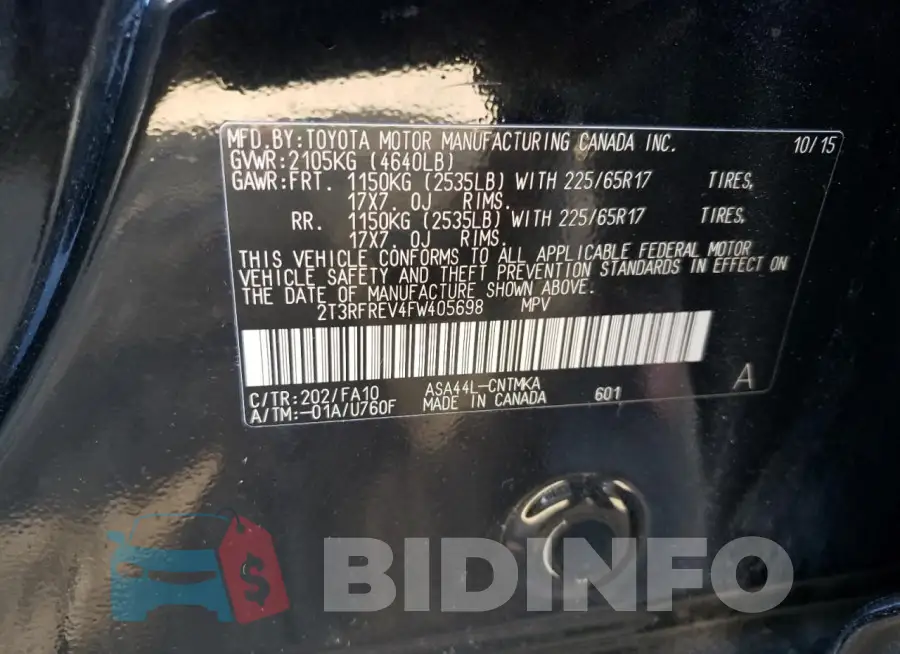 2T3RFREV4FW405698 Photo# 13
