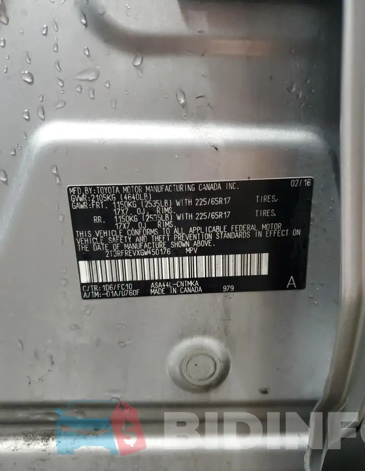 2T3RFREVXGW450176 Photo# 12