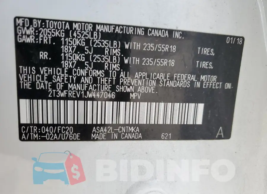 2T3WFREV1JW447046 Photo# 13