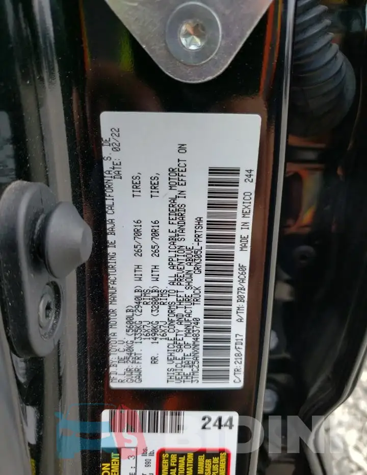 3TMCZ5ANXNM483740 Photo# 12