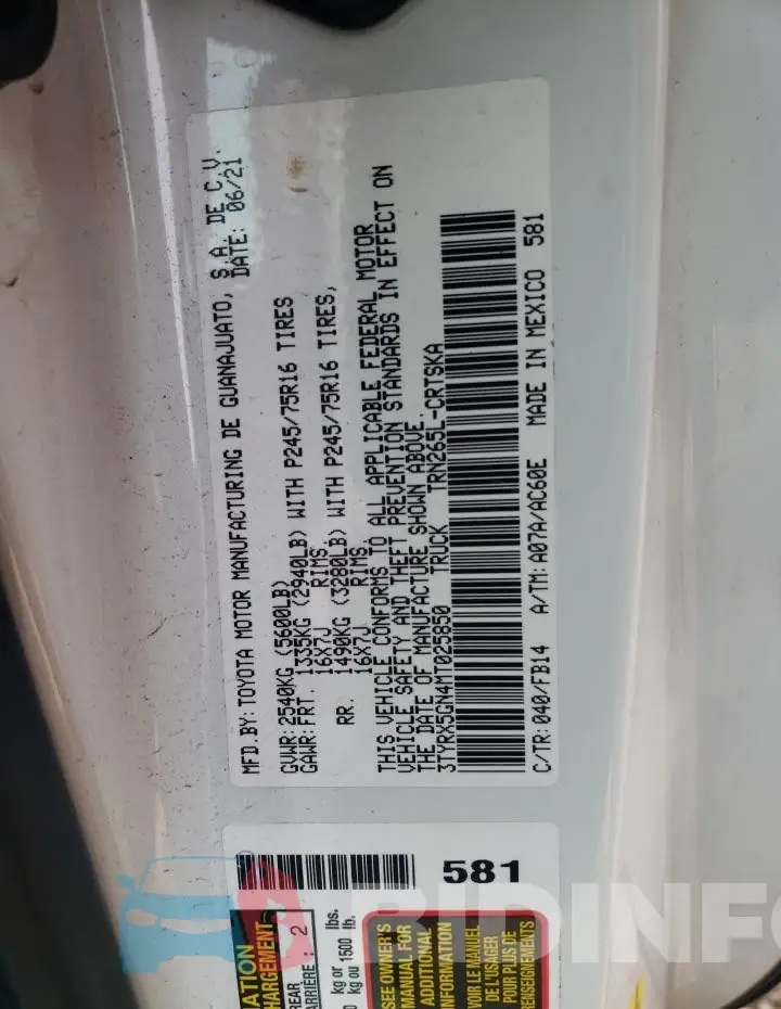 3TYRX5GN4MT025850 Photo# 12