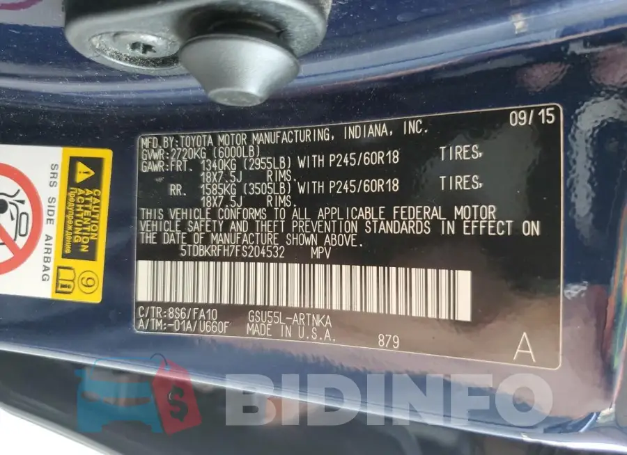 5TDBKRFH7FS204532 Photo# 13