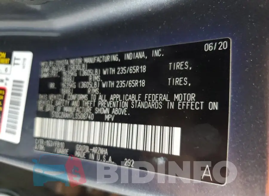 5TDCZRAH7LS508740 Photo# 13
