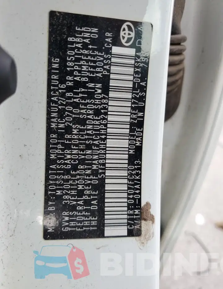 5YFBURHE4HP621387 Photo# 13