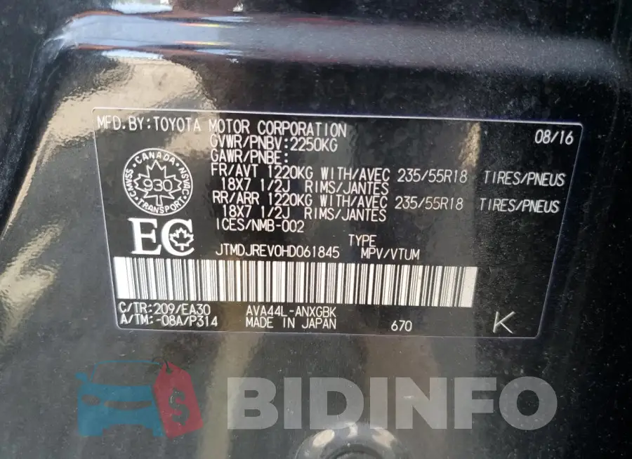 JTMDJREV0HD061845 Photo# 13
