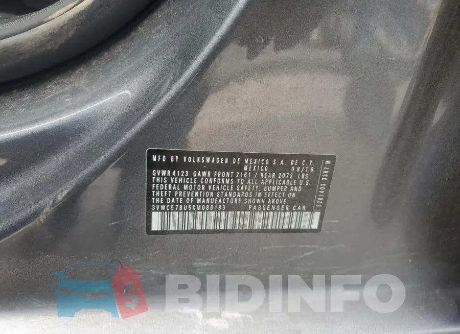 3VWC57BU5KM086183 Photo# 12